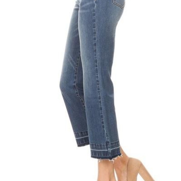 HAMMER Cropped Raw Hem Wide Leg Zip Fly Distressed Jeans Size 11 NWT - Picture 4 of 6